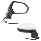 Passenger Side Door Mirror Compatible with Toyota Corolla 2020-2025 Sedan-Power Adjustment Manual Fold Non-Heated-Right Rearview Mirror Assembly Replace TO1321391 3Pins Painted White